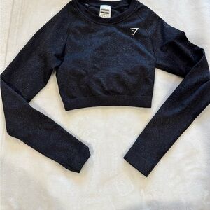 Gymshark Midnight Black Long Sleeve Crop Top